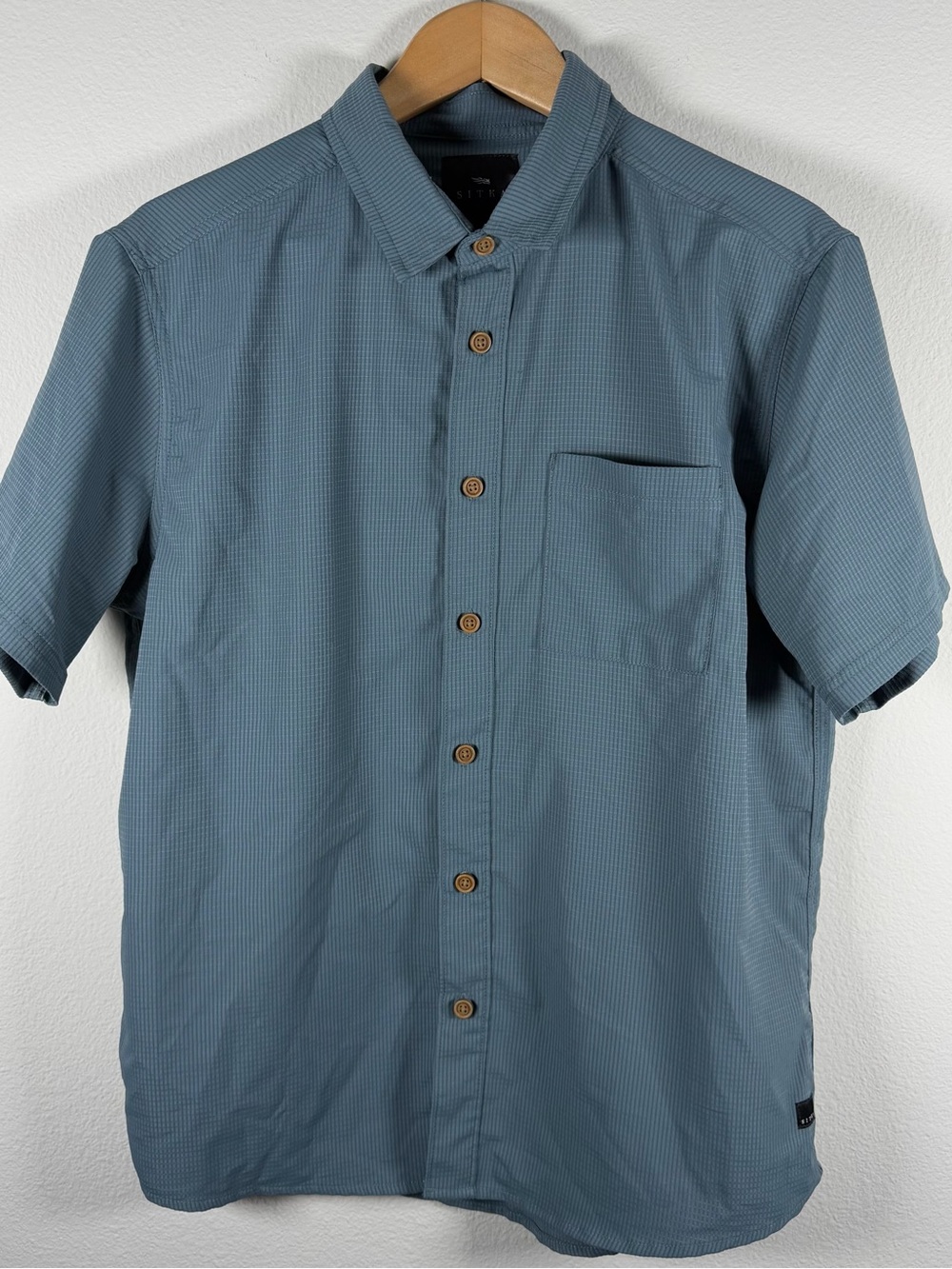 Sitka Gear Mohave Shirt Men Large Blue Gray Short Sleeve Outdoors 600182 Button
